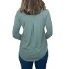 Women's Long Sleeve Button Front Collar Tee - bobi - 2 of 4