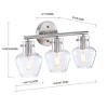 TOBILI 19 in. 3 Light Bathroom Light Fixture with Brandy Snifter Clear Glass Shade Including E12 Base, Bulb Not Included - 2 of 3