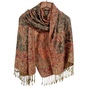 Anna-Kaci Autumn Winter Vintage Faux Cashmere Tassel Shawl Wrap with Soft Breathable Weave - 71IN×27IN - 1 of 4