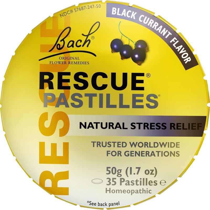 Bach Rescue Remedy Pastilles Black Currant  -  50 g (1.7 oz) Pastilles, 2 of 5