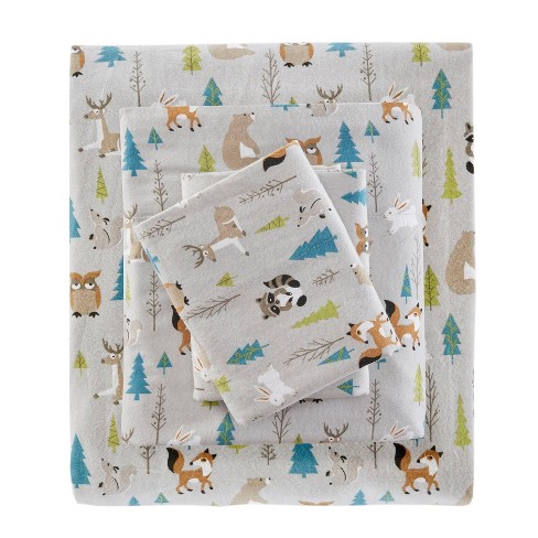 Queen Flannel Sheet Set Forest Animals Target