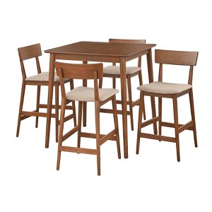 Lifestorey 5pc Newington Counter Height Dining Set Walnut - 1 of 4