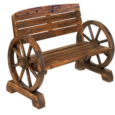 Zingz & Thingz Wagon Wheel Bench 42.25x21x31"