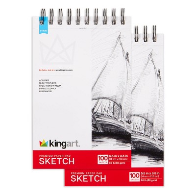 KINGART Sketch Paper 5.5x8.5 100 Sheets 2-Pack