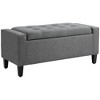 NicBex Modern 36.25" Storage Bench Linen Accent Stools with Button Tufted for Bedroom and Entryway - 3 of 4