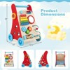 Safstar Wooden Baby Walker Baby Push Walker with Handle Storage & Wheels Walker Toy - 2 of 4