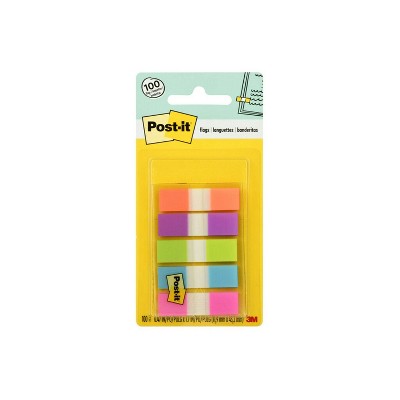 Post-it Flags, Assorted Bright Colors, .5 In. Wide, 100 Flags/on-the-go  Dispenser : Target