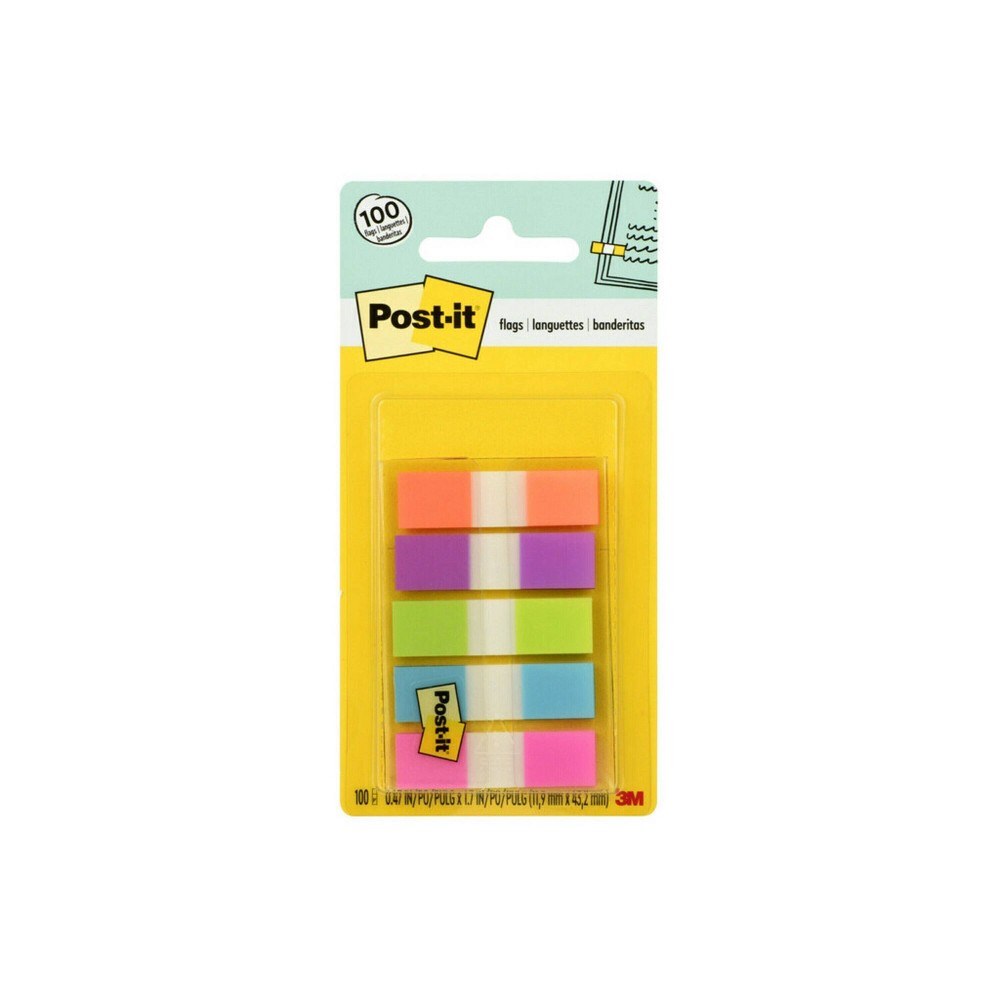 Photos - Self-Stick Notes Post-it Flags, Assorted Bright Colors, .5 in. Wide, 100 Flags/On-the-Go Di 