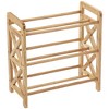 eHemco 3 Tier Storage Organizer with 6 Woven Water Hyacinth Baskets, Natural Wood Frame Stand, X-Design - 3 of 4