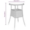 vidaXL Dinner Table Round Patio Dining Table Tempered Glass and Poly Rattan - Black - 4 of 4