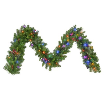 Celebrations Home 9 ft. L LED Prelit Multicolored Mixed Pine Garland (Case of 4)