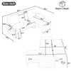 94.1" Convertible L-Shaped Sectional Futon Sofa Bed with Adjustable Backrest, Reversible Chaise Lounge & Removable Armrest Pillows - 3 of 4