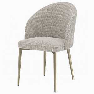 Royal Hampton Dining Side Chair Set of 2, Plush Padded Curved Back, Light Gray - 1 of 4
