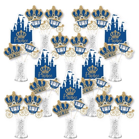 Big Dot of Happiness Royal Prince Charming - Baby Shower or Birthday Party Centerpiece Sticks - Showstopper Table Toppers - 35 Pieces - image 1 of 4