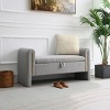 Modern Bed End Bench,Teddy Upholstered Large Foot Rest Stool,Window Vanity Bench With Arms And Storage For Living Room,Bedroom-Cuddlewood - 2 of 4