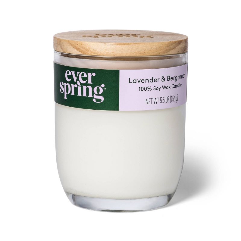 Lavender & Bergamot 100% Soy Wax Candle - Everspring&#153;, 1 of 8