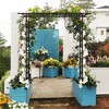 Gulches Adjustable Black Metal Garden Arch with Planter Stands and Holders, 42.52"~78.15" Climbing Plant Support - 3 of 4