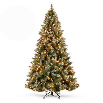 Best Choice Products Pre-Lit Pre-Decorated Holiday Christmas Tree w/ Flocked Tips, Base