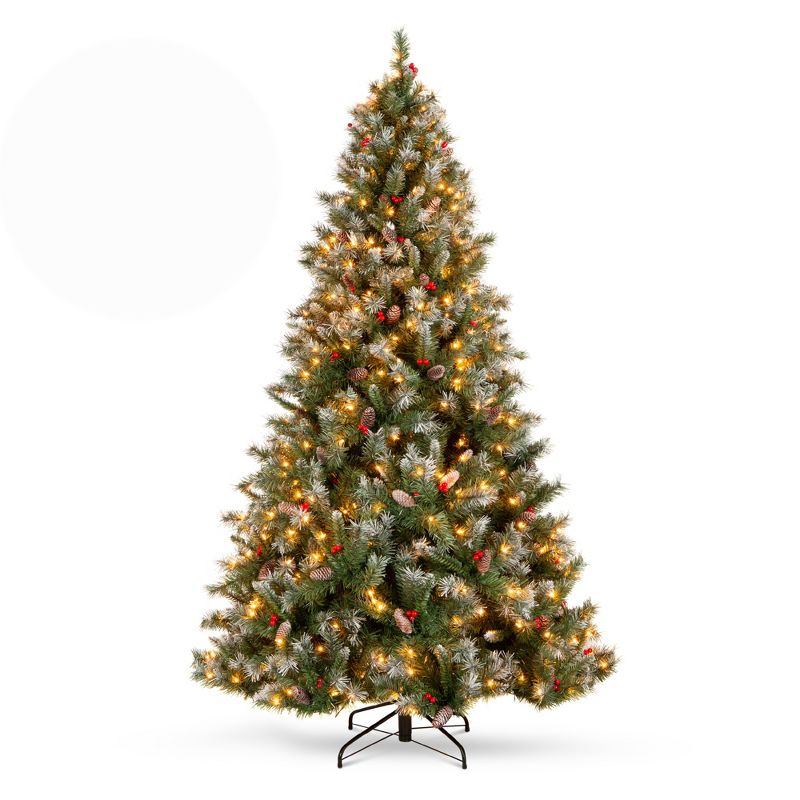 Best Choice Products Pre-Lit Pre-Decorated Holiday Christmas Tree w/ Flocked Tips, Base, 1 of 10