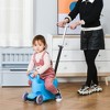 Qaba 3-in-1 Kids Scooter, Sliding Walker & Push Rider, with 3 Balanced Wheels, Adjustable Height, and Removable Storage Seat, Toy Vehicle for 2-6 year Olds - image 3 of 4