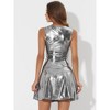 INSPIRE CHIC Women's Christmas Metallic Sleeveless High Waist Party Holographic Dress - 4 of 4
