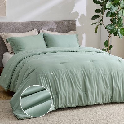 Cozy Comfort by Bedsure | 3 Pcs Solid Print Lightweight Prewashed 80GSM Comforter Set