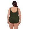 Aqua Green Women's Cinched V-Neck Shirred One Piece - 3 of 3