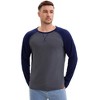 INSPIRE CHIC Men's Long Sleeve Tops Color Block Casual Raglan T-Shirt - 4 of 4