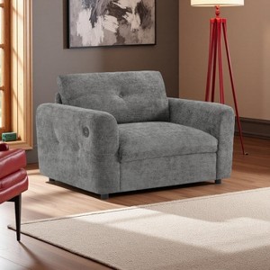 Merax Modern 42" Wide Seat Armchair with Dual-Port Charger and Tufted Design - 1 of 4