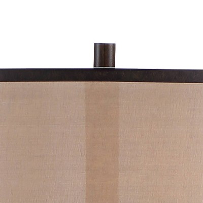 Alamo 62" Bronze Metal Industrial Rustic Floor Lamp with Double Drum Shade