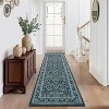 Vintage Floral Print Area Rug - Washable Non-Slip Ultra-Thin Carpet, Stain Resistant Non-Shedding Throw for Living Room Bedroom Office Playroom - 3 of 4
