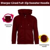 Men's Faux Shearling Lined Full Zip-Up Hoodie Sweatshirt - 3 of 4