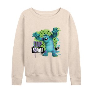 Women's - Disney - Top Scarer Lightweight French Terry Wide Neck Long Sleeve Shirt - 1 of 4