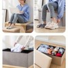 Aghana Digitals Foldable Storage Footstool with Memory Sponge Cushion - 150kg Capacity, Linen - 4 of 4