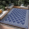 Coucheta Outdoor Rug Reversible Waterproof Patio Rug for Camping, Picnic & Backyard - Grey White Geometric Design, Multi-Color & Size - 3 of 4