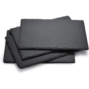 Bruntmor 12'' x 8'' Slate Cheese Boards with 2 Chalks - Black - Set of 4 - 1 of 4