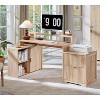 Modern 67" L-Shaped Desk with Storage Cabinet & Drawers, Wood Home Office Desk with Power Outlets, Standing Writing Desk - 2 of 4