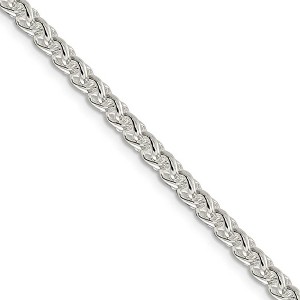 Black Bow Jewelry 4mm, Sterling Silver Round Solid Spiga Chain Necklace - 1 of 4