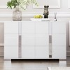 TiramisuBest Elegant Modern Dresser with Metal Feet:Mirrored 6-Drawer Storage Cabinet for Bedroom & Living Room, White - 2 of 4