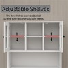 AndMakers White Wood 39.37 in. Pantry Cabinet with Adjustable Shelves - 3 of 4