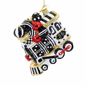Huras Family 4.0 Inch Black And White Delight Train Hand Painted Ornament Choo-Choo Tree Ornaments - 1 of 3