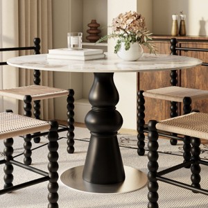 43" Modern Round Pedestal Dining Table for Small Kitchens or Dining Rooms – The Pop Home - 1 of 4