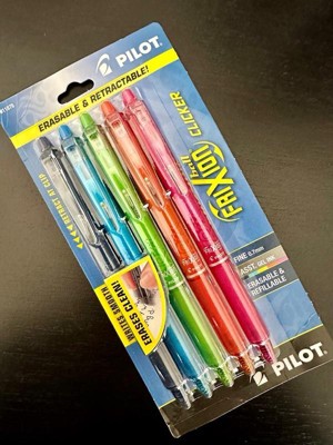 Pilot FriXion Clicker Erasable Gel Pens - 8 Pack Assorted Colors, Retractable & No Mess Erasing