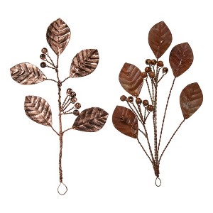 tagltd Handcrafted Metal Leaves & Berry - 1 of 2