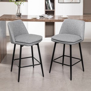 NicBex Swivel Chair with 360 Degree Upholstered Bar Stools Set of 2 with Metal Legs for Kitchen Island and Pub - 1 of 4