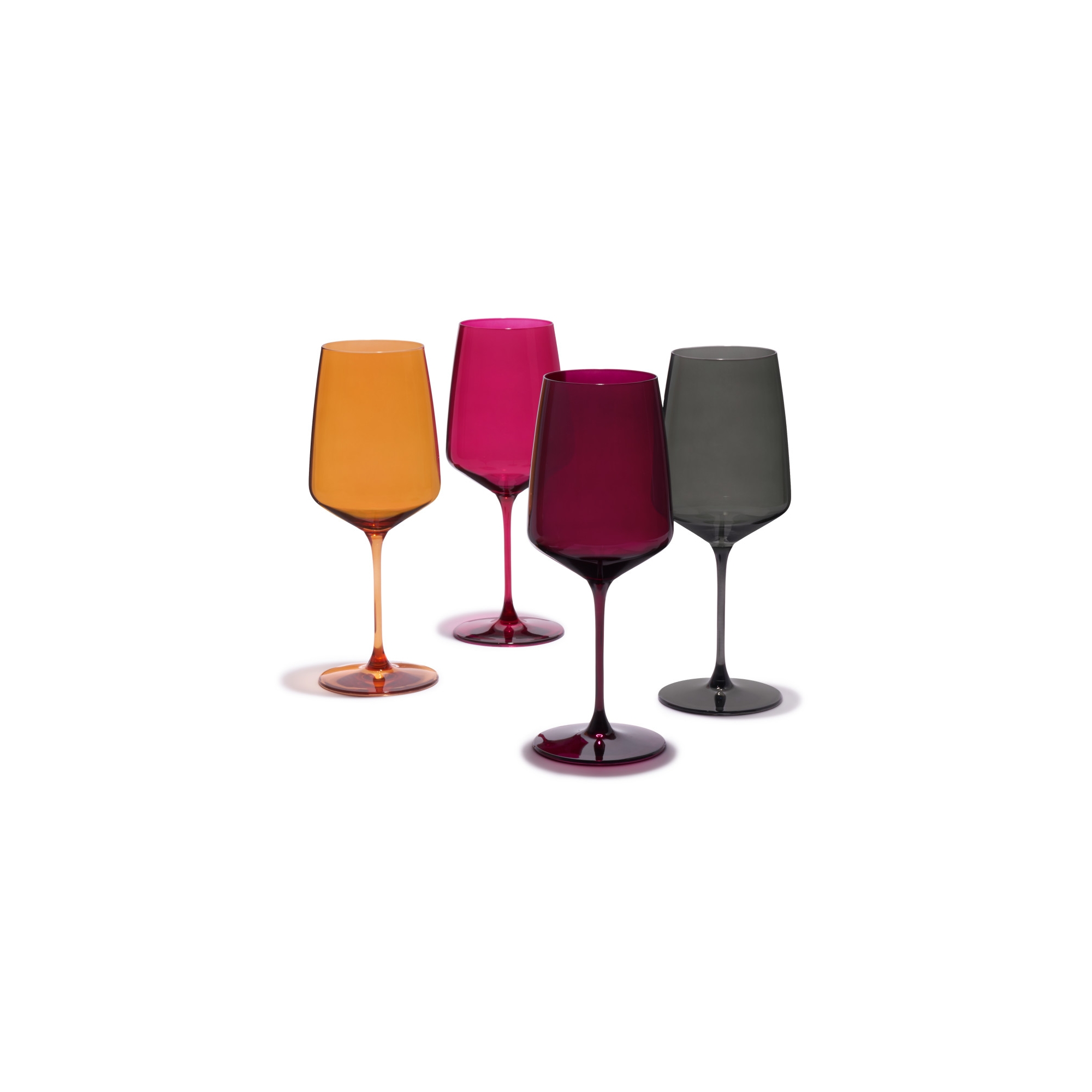 Viski Reserve Nouveau Colored Wine Glasses Set of 4 for Red & White Wines, 22 oz (650ml) Tinted Crystal Glassware for Home Bar, Wedding Gifts, Sunset