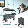 VisioGear Collapsible Wagon with Canopy, Wagon Stroller, Foldable Wagon for Camping, and Garden Use, Gray, 48"*22"*43" - 3 of 4