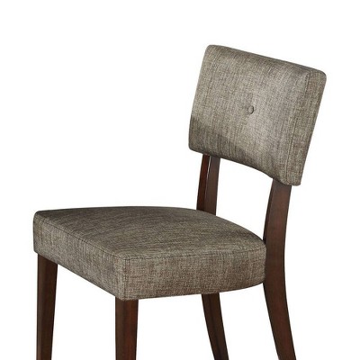 Gray Microfiber Upholstered Side Chair with Wood Legs