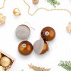 Northlight Dual Color Glass Christmas Ball Ornaments - 3.25" (80mm) - Bronze and White - 4ct - 3 of 4
