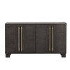DOMETOUR Wood Traditional Style Sideboard with Adjustable Shelves and Gold Handles for Kitchen Dining Room and Living Room - 2 of 4